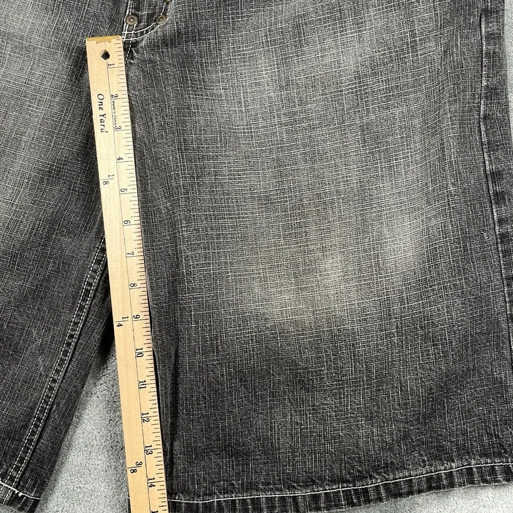Vintage Enyce Men Jean Shorts 34 Black Baggy Streetwear Hip Hop Skater Y2K Denim